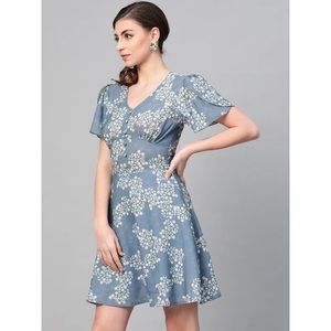 Sassafras Women Dark Floral Blouse Peasant Romantic MIDI Dress Size Small